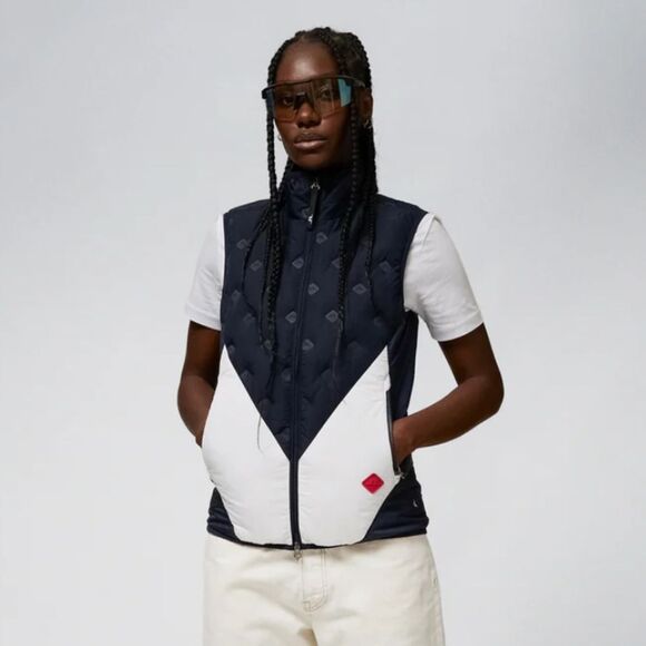 J. Lindeberg Rosetta Hybrid Vest Black White And Red Size M - Picture 1 of 10